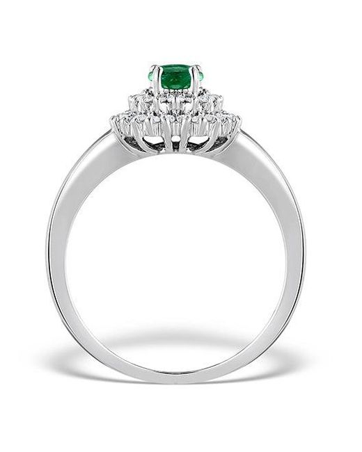 The Diamond Store Metallic Emerald 0.45Ct And Diamond 9K Ring E5798