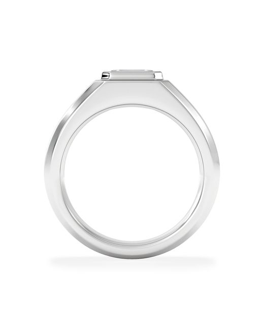 The Diamond Store White Axis Lab Diamond Signet Ring 1.00Ct Emerald Cut Set