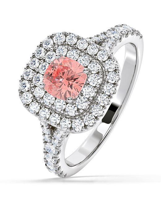 The Diamond Store White Anastasia Lab Diamond 1.30Ct Halo Ring