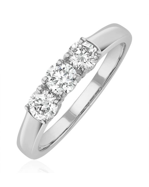 The Diamond Store White Chloe 3 Stone Diamond Ring 0.75Ct G/Vs