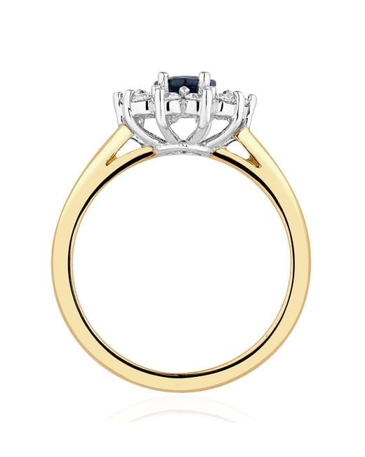The Diamond Store Blue Sapphire 0.80Ct And Diamond 0.50Ct 18K Ring
