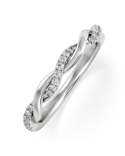The Diamond Store White Celia Twist Half Band 0.15Ct F/Vs Round Cut Lab Diamond Eternity Ring