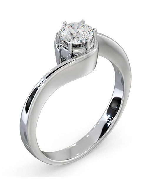 The Diamond Store Metallic Certified 0.50Ct Leah 18K Engagement Ring E/Vs1