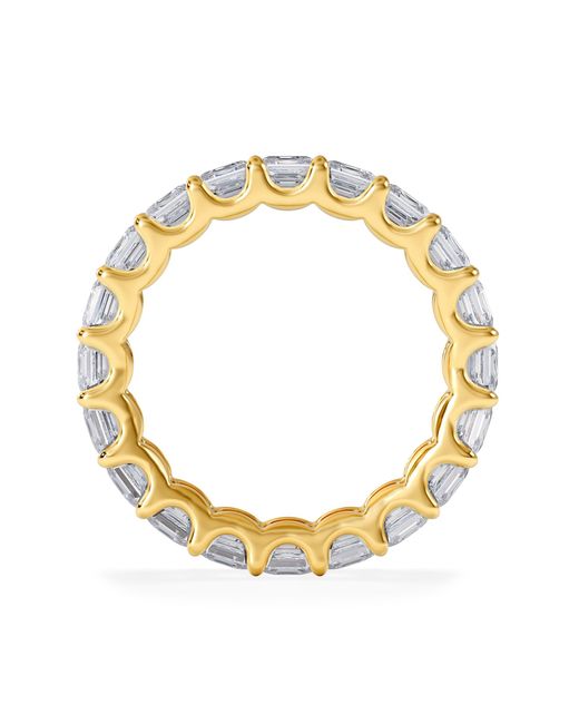 The Diamond Store Metallic Elisa Diamond Eternity Ring Asscher Cut 7Ct Vvs 18K Size O-W