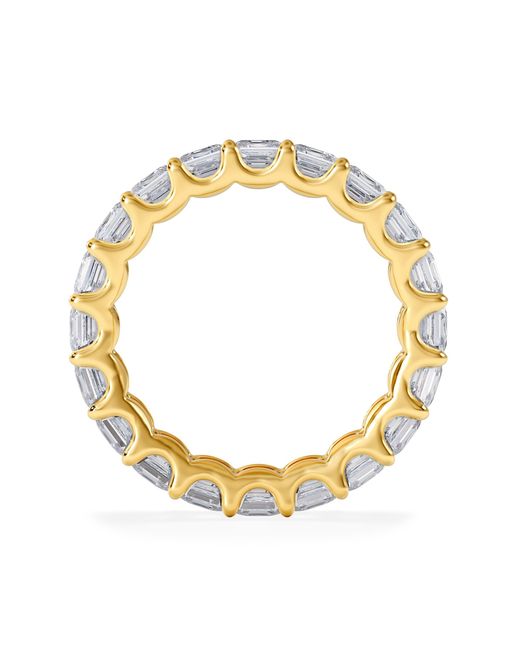 The Diamond Store Metallic Elisa Diamond Eternity Ring Asscher Cut 5.98Ct Vvs 18K Size O-W