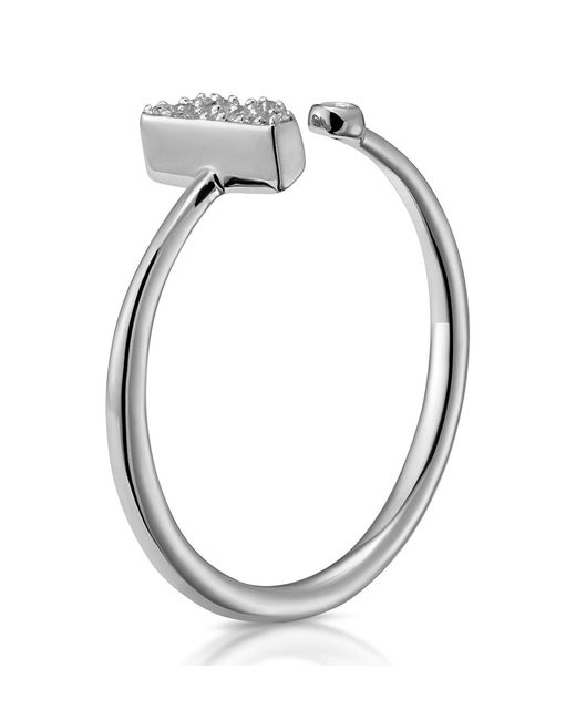 The Diamond Store Metallic Diamond Initial 'F' Ring 0.07Ct Set