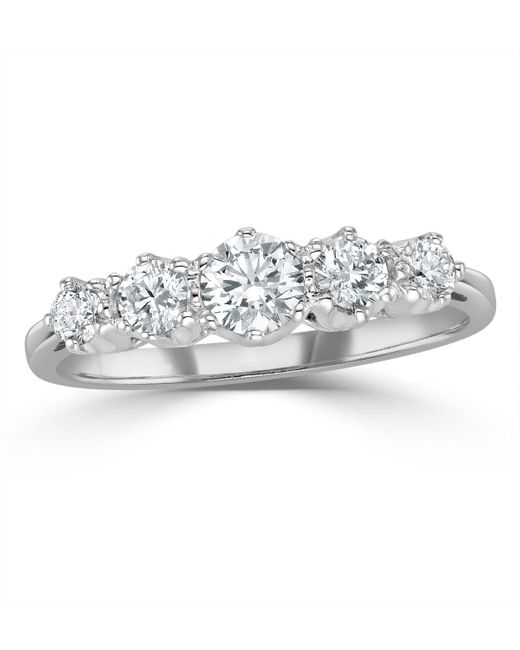 The Diamond Store White Grace 18K 5 Stone Diamond Eternity Ring 0.75Ct G/Vs