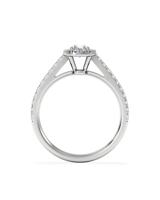 The Diamond Store White Georgina Lab Oval Diamond Halo Engagement Ring 1.00Ct F/Vs1