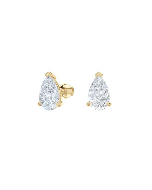 The Diamond Store Blue 2.00Ct Pear Cut Lab Diamond Stud Earrings