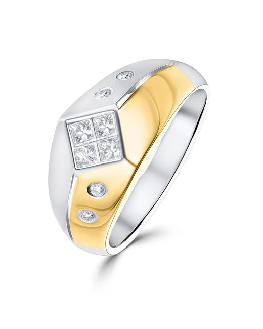 The Diamond Store Metallic Diamond Ring With Bezeled Shoulders