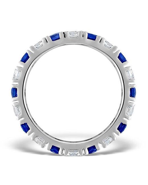 The Diamond Store Blue Sapphire 1.70Ct G/Vs Diamond Eternity Ring Item Hg20-422Uxus