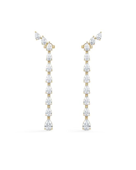 The Diamond Store Metallic Luxe 4.00Ct Lab Diamond Drop Earrings With Igi Certified Pear-Cut Diamonds