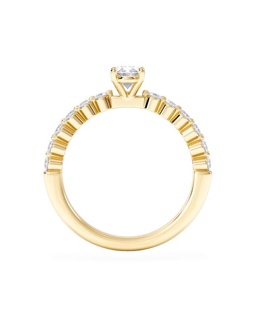 The Diamond Store Metallic Solstice Oval Cut 0.80Ct Lab Diamond Engagement Ring F/Vs