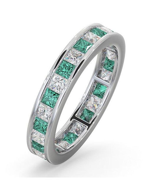 The Diamond Store Blue Eternity Ring Lauren Diamonds G/Vs And Emerald 2.20Ct