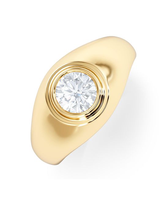 The Diamond Store Metallic Axis Lab Diamond Signet Ring 1.00Ct Round Cut Set