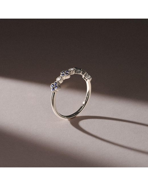 The Diamond Store Blue Alegria 0.25Ct Lab Sapphire 4 Clover Ring