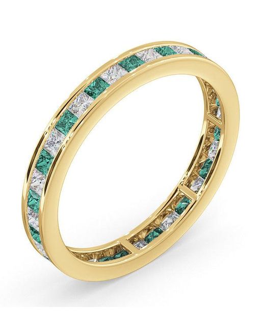 The Diamond Store Metallic Eternity Ring Lauren Diamonds H/Si And Emerald 1.15Ct