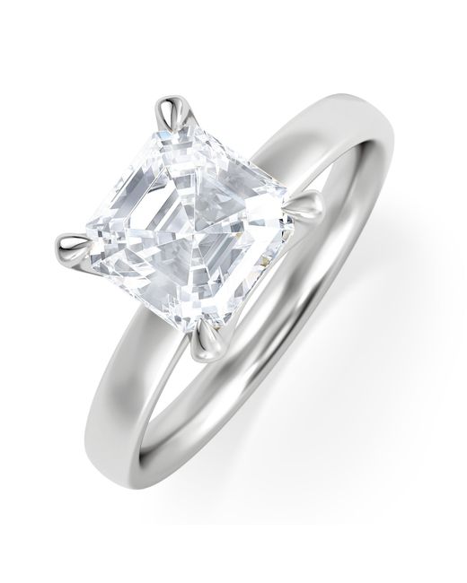 The Diamond Store White Origin 2.00Ct Asscher Cut Lab Diamond Solitaire Engagement Ring