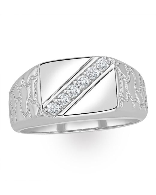 The Diamond Store Metallic Lab Diamond Signet Ring 0.25Ct H/Si for men
