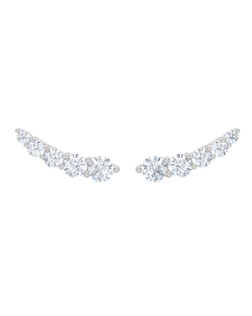 The Diamond Store Metallic Legacy 2.00Ct Round Cut Lab Diamond Ear Climber Earrings