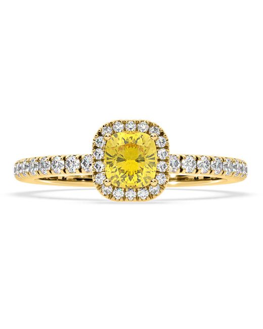 The Diamond Store Metallic Beatrice Lab Diamond 1.00Ct Cushion Halo Ring