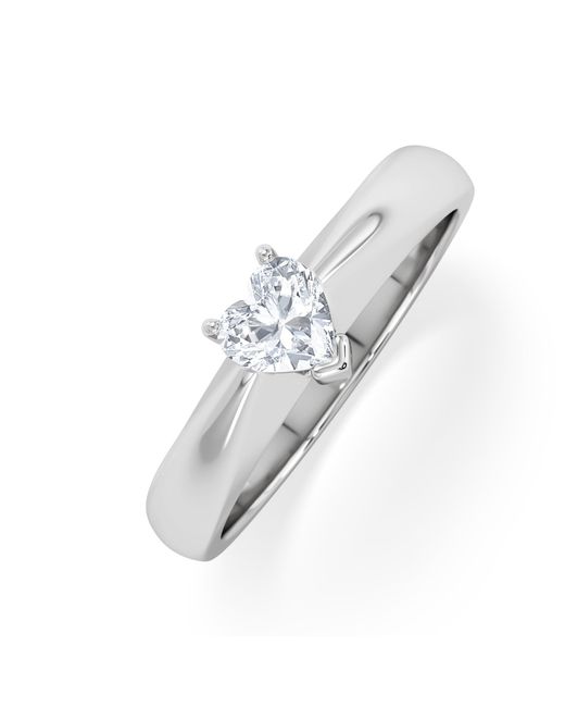 The Diamond Store White Naomi Heart Cut Lab Diamond Engagement Ring 0.33Ct H/Si