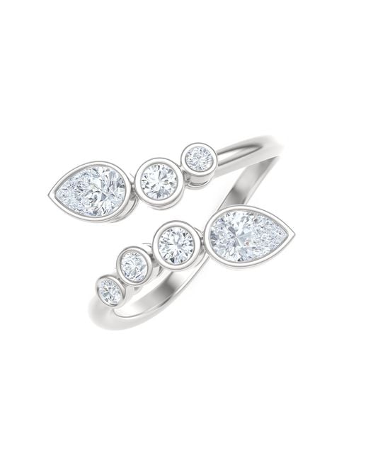 The Diamond Store White Skyline 0.70Ct Pear And Round Cut Lab Diamond Ring