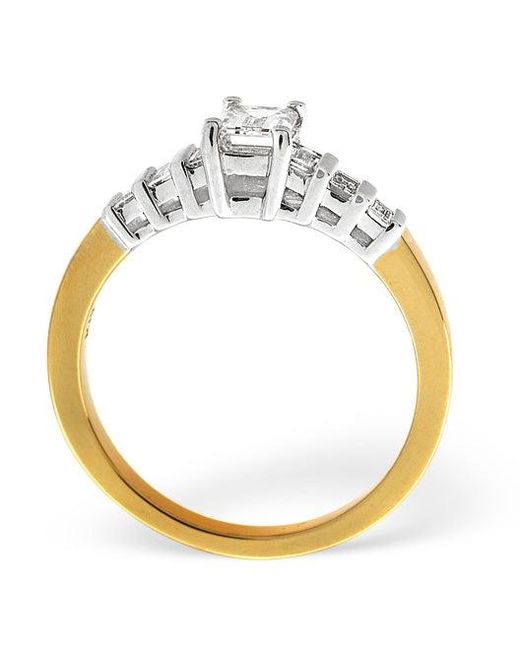 The Diamond Store Metallic Solitaire With Shoulders Ring 0.79Ct Lab Diamond 18K