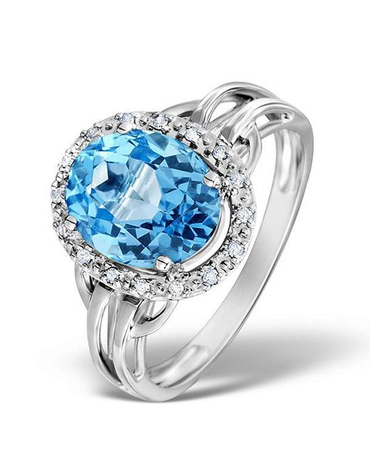 The Diamond Store White Topaz 3.42Ct And Diamond 9K Ring