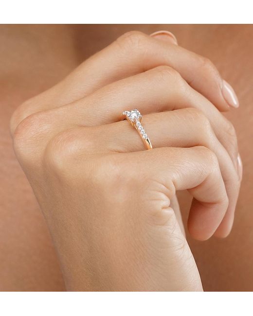 The Diamond Store Metallic Lab Diamond Side Stone Engagement Ring 0.25Ct H/Si