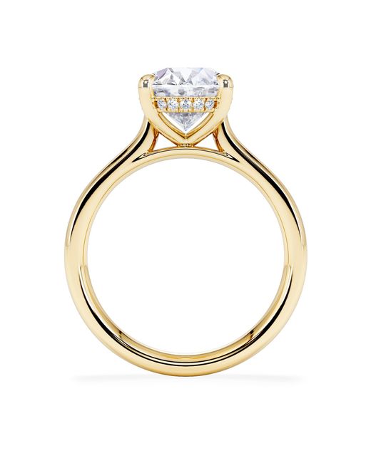 The Diamond Store White Amora Oval 3.00Ct Hidden Halo Lab Diamond Engagement Ring G/Vs1 Set