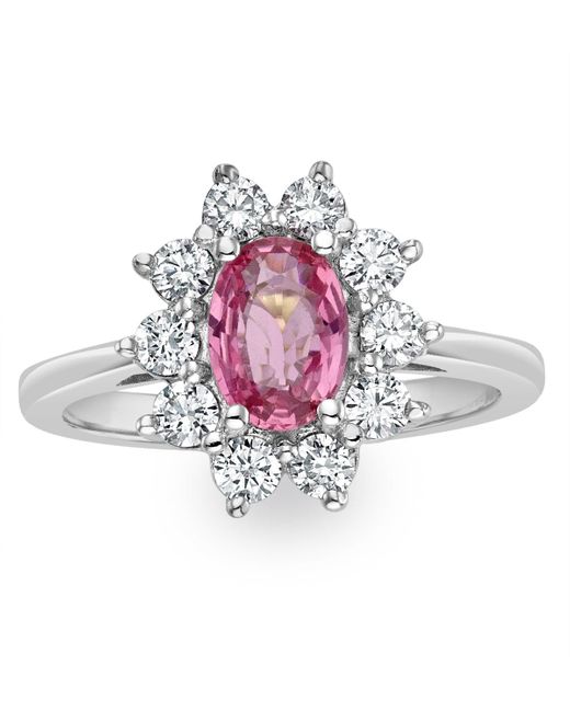 The Diamond Store White 18K 0.50Ct Diamond And 1.05Ct Sapphire Ring