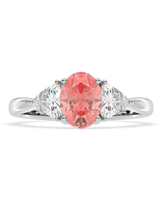 The Diamond Store White Dalia Lab Diamond Oval With Trillions 1.70Ct Ring