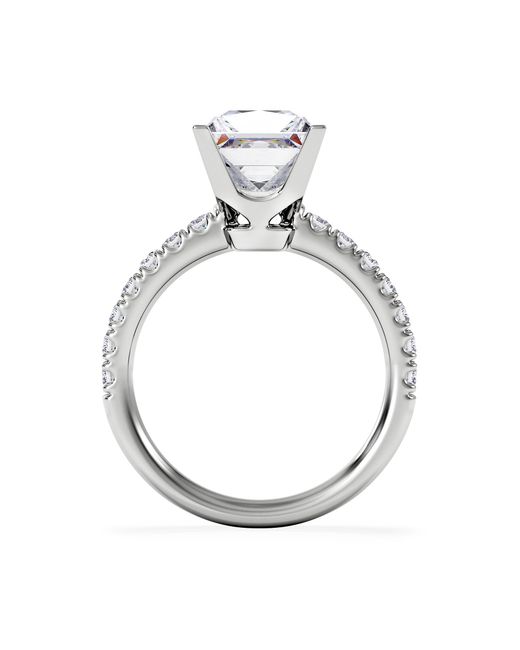 The Diamond Store White 2.60Ct Katerina Lab Princess Diamond Engagement Ring F/Vs1