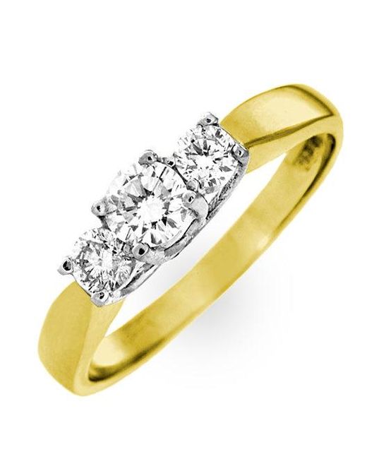 The Diamond Store Metallic Ariella 18K 3 Stone Diamond Ring 1.00Ct G/Vs