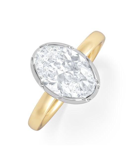 The Diamond Store White Muse 2.00Ct Oval Cut Lab Grown Solitaire Engagement Ring