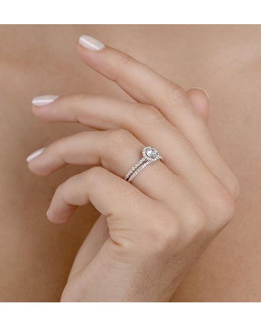The Diamond Store White Matching Lab Diamond Engagement And Wedding Ring 1Ct Vs1 18K