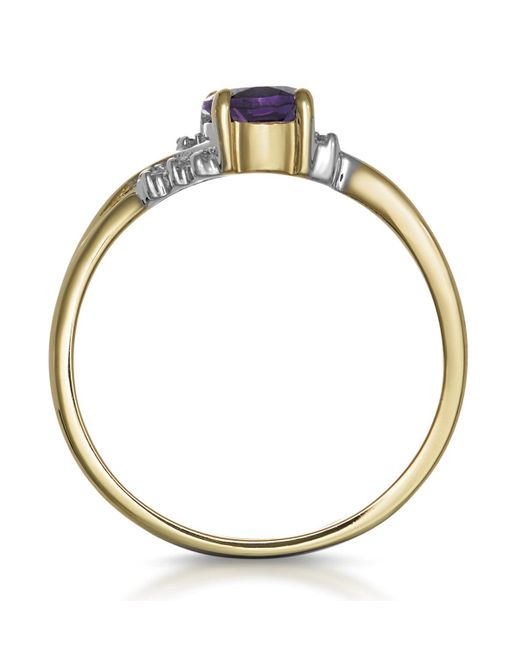 The Diamond Store Blue Amethyst 0.68Ct And Diamond 9K Ring