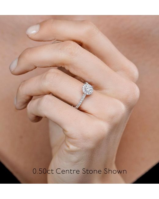 The Diamond Store White Reina Gia Diamond Halo Engagement Ring