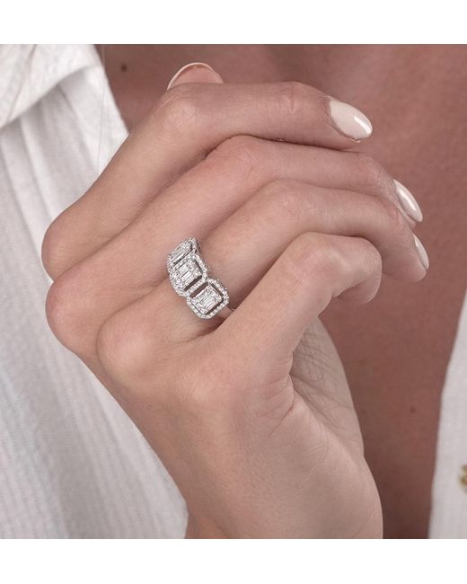 The Diamond Store Metallic 0.80Ct Asteria Collection Diamond Baguette Ring
