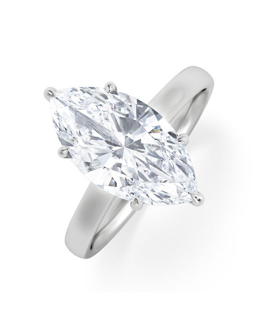 The Diamond Store White Amora Marquise 3.11Ct Hidden Halo Lab Diamond Engagement Ring G/Vs Set