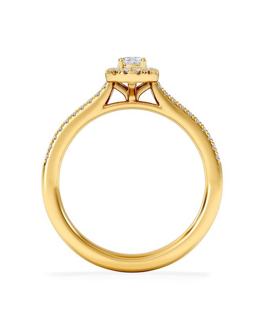 The Diamond Store Metallic Lumia Pear Cut Lab Diamond Halo Ring 0.50Ct F/Vs