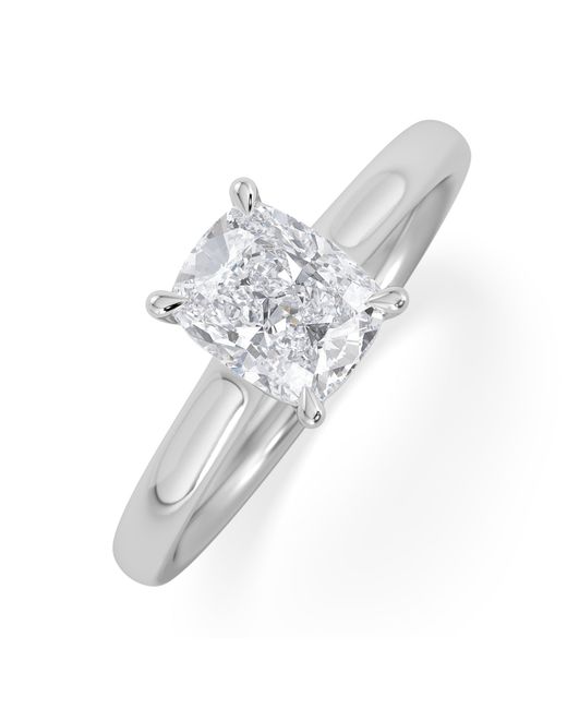 The Diamond Store White Amora 1.00Ct Elongated Cushion Cut Lab Diamond Solitaire Engagement Ring