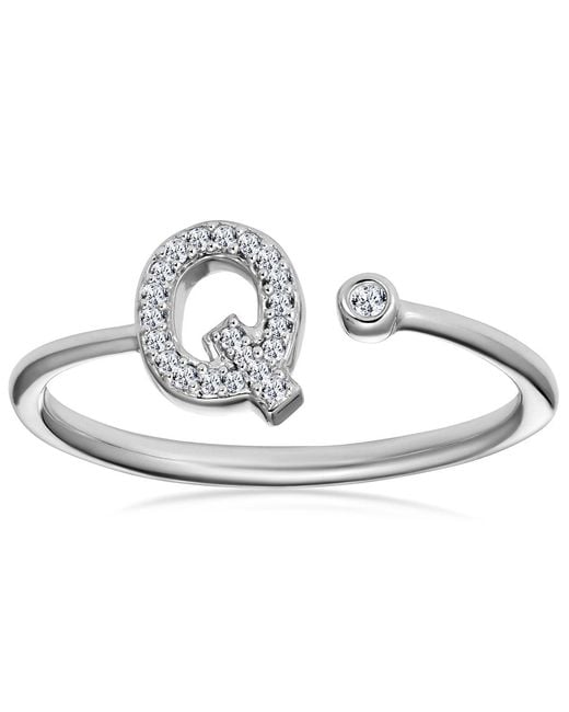 The Diamond Store Metallic Lab Diamond Initial 'Q' Ring 0.07Ct Set