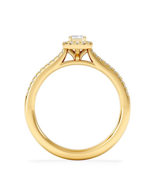 The Diamond Store Metallic Lumia Emerald Cut Lab Diamond Halo Ring 0.50Ct F/Vs