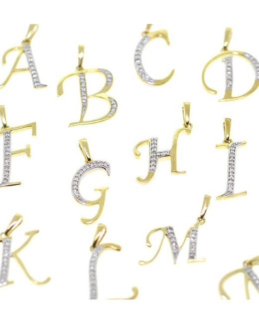 The Diamond Store Metallic Initial 'K' 0.05Ct Lab Diamond Pendant Necklace