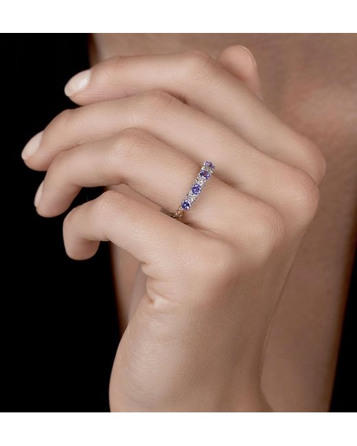 The Diamond Store Blue Tanzanite 0.40Ct And Diamond 9K Ring