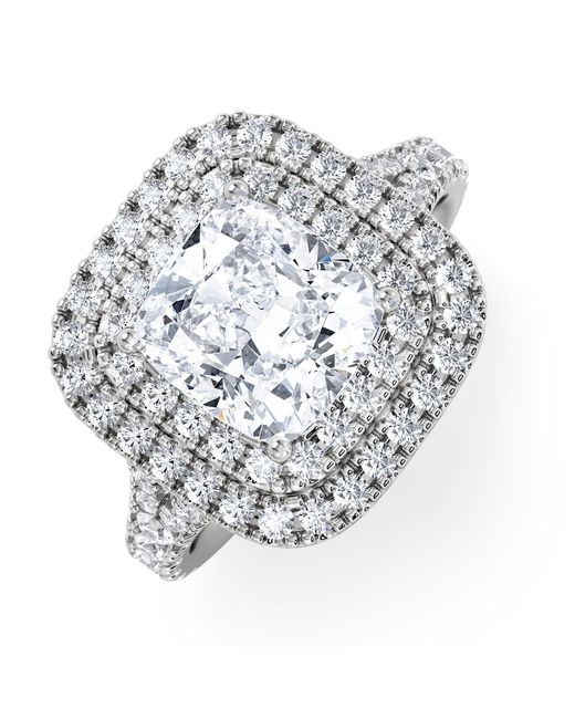 The Diamond Store Metallic Anastasia Lab Diamond Halo Engagement Ring 18K 2.70Ct F/Vs1