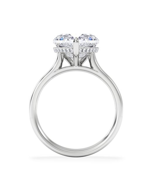 The Diamond Store White Amora Heart 3.11Ct Hidden Halo Lab Diamond Engagement Ring G/Vs Set