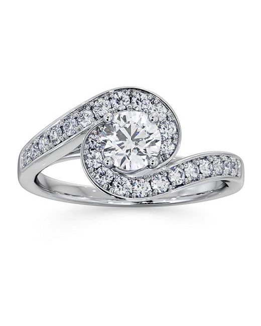 The Diamond Store White Anais Diamond Engagement Halo Ring 18Kw 0.82Ct G/Vs2